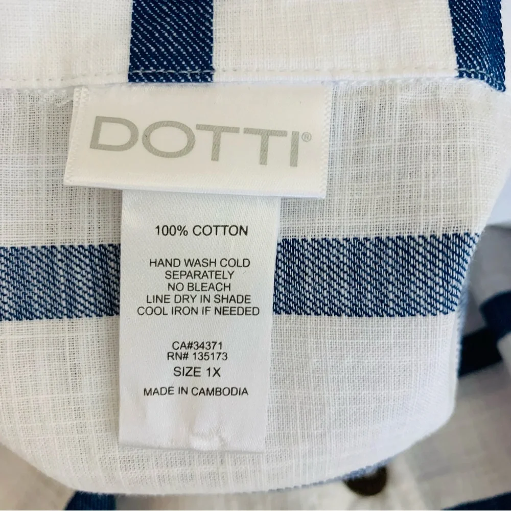 Dotti Striped Button Front Coverup 1X